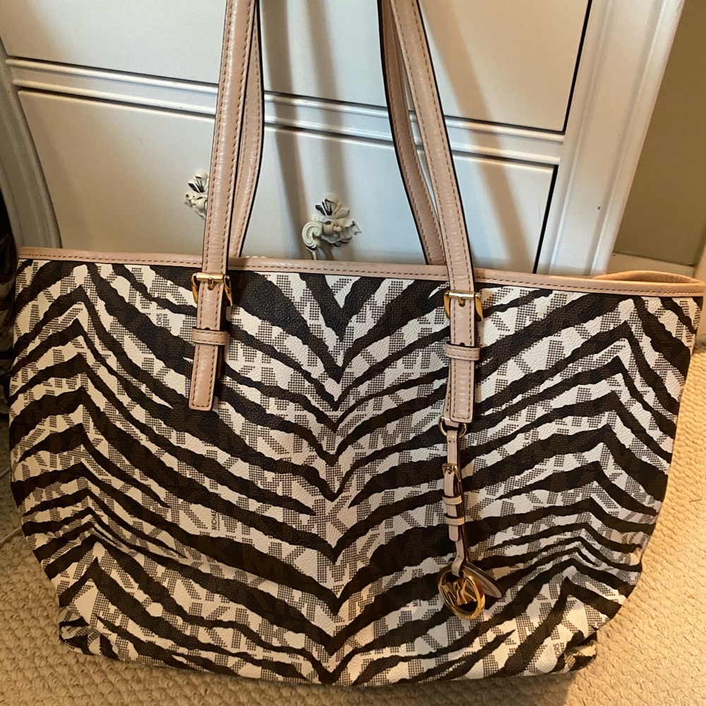 Michael Kors Zebra Striped Tote Bag